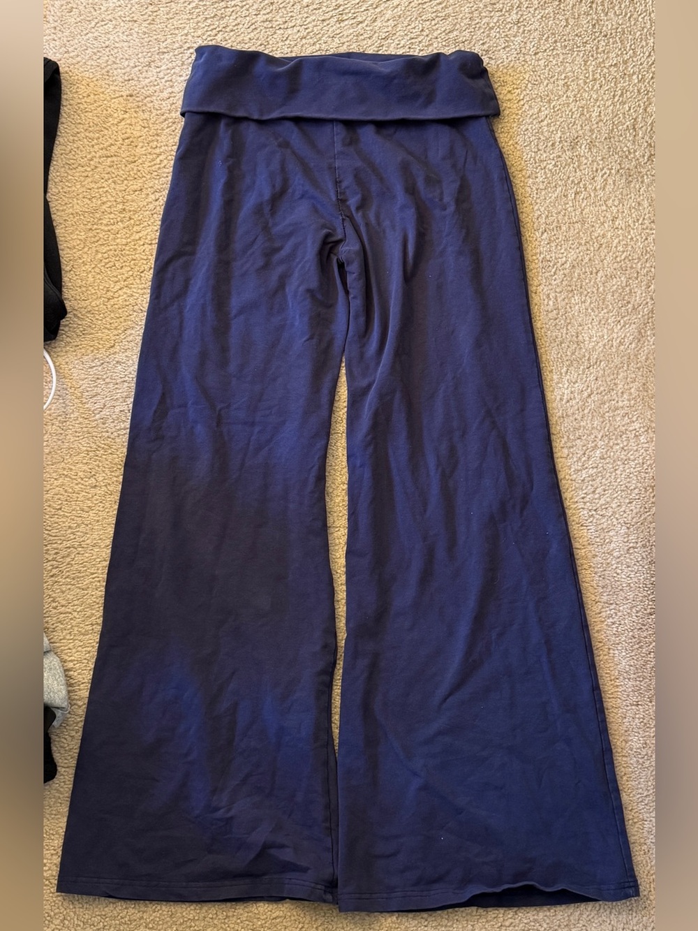 Edikted Navy Women's Wide-Leg Foldover Waist Lounge Pants